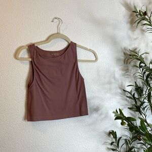 mauve cropped work out tank